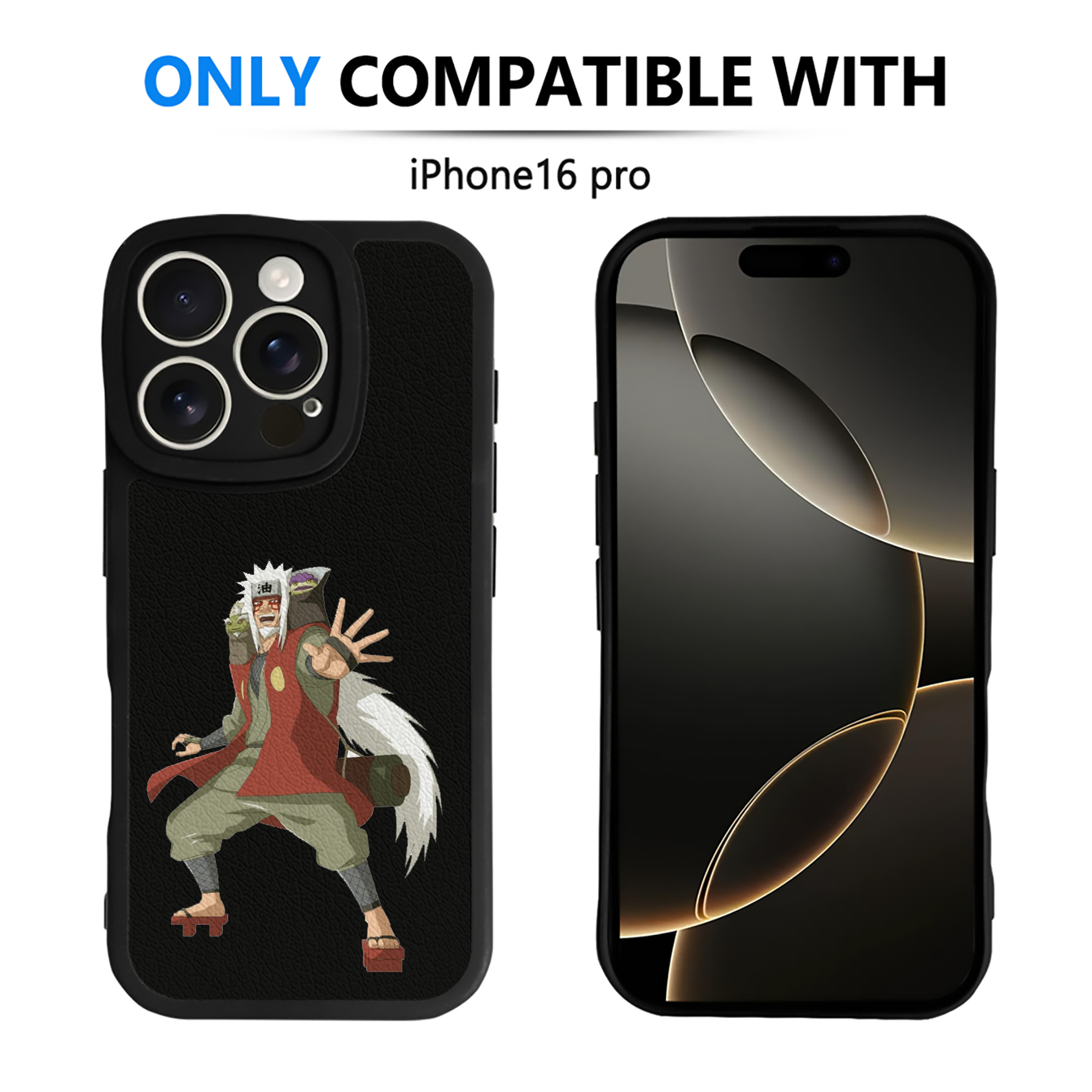 （画像用） NARUTO -ナルト- 自来也（じらいや） Jiraiya 【iPhone 16シリーズ対応】シリコンスマホケース（レザー調） 材質：シリコン